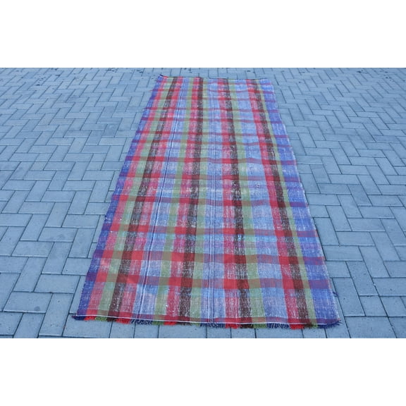 Handwoven Kilim, Rug Kilim, Red Kilim, Vintage Kilim, Turkish Kilim, 3.8x8.5 ft Area Kilim, Rugs For Indoor, Floor Kilim