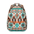 thumbnail image 1 of Handwoven Look Bohemian Rucksack - Roomy 17" Computer Compartment with Tribal Details | Durable School Backpack for University Students, Spacious Oxford Fabric Daypack for Textbooks & Binders, 1 of 6