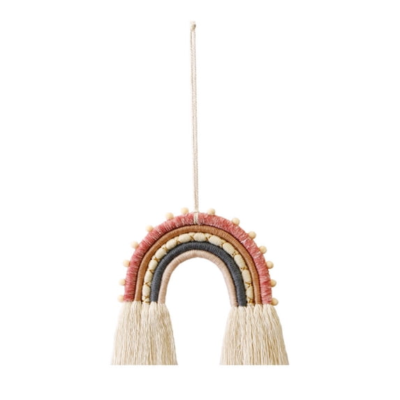 Handwoven Macrame Rainbow Wall Art for Nursery Kids Room Boho Home Décor Tapestry