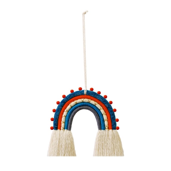 Handwoven Macrame Rainbow Wall Art for Nursery Kids Room Boho Home Décor Tapestry