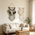 thumbnail image 1 of Handwoven Macrame Wall Hanging with Bohemian Leaf Tassels for Living Room Bedroom Hotel Decor, 1 of 7