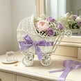 thumbnail image 1 of Handwoven Mini Stroller Candy Basket Rustic Rattan Party Wicker Basket for Wedding Centerpiece Shower Snack Storage Decorative Container, 1 of 7