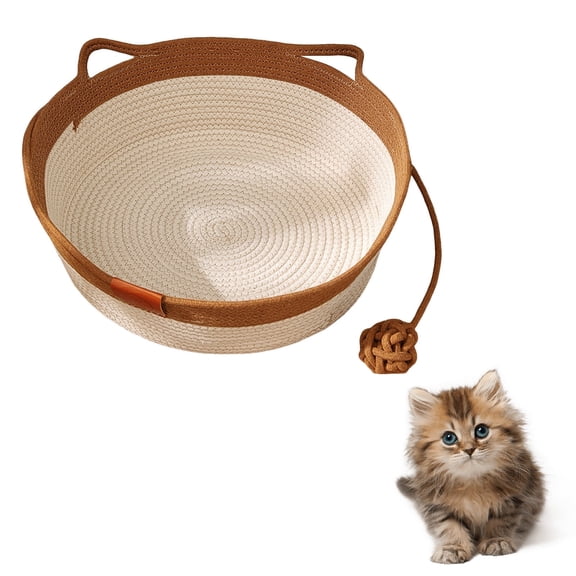 Handwoven Natural Rattan Pet Bed Breathable Sleeping for Cats and Dogs