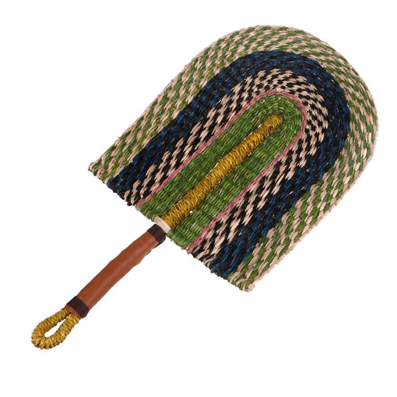 Handwoven Natural Straw Fan Boho Style Decorative Wall Art Photo Props