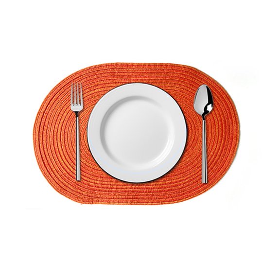 Handwoven Oval Placemats,Heat Resistant Pad,Polyester Fiber Trivet for Hot Dishes Pots,Rustic Kitchen Table Decor