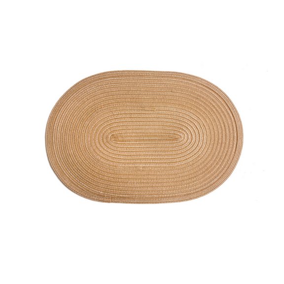 Handwoven Oval Placemats,Heat Resistant Pad,Polyester Fiber Trivet for Hot Dishes Pots,Rustic Kitchen Table Decor