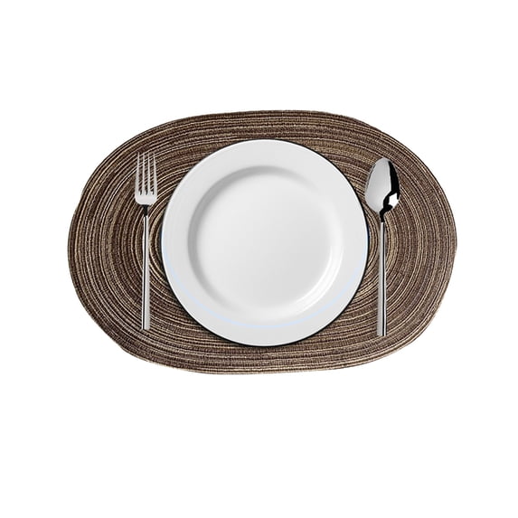 Handwoven Oval Placemats,Heat Resistant Pad,Polyester Fiber Trivet for Hot Dishes Pots,Rustic Kitchen Table Decor