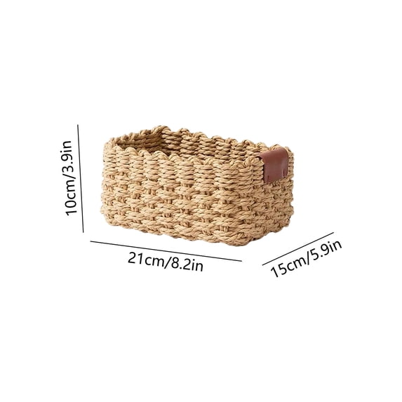 Handwoven Paper Rope Storage Basket, Natural Woven Organizer Bin for Bathroom Bedroom Kitchen Office, 3 Sizes Khaki YYUZH