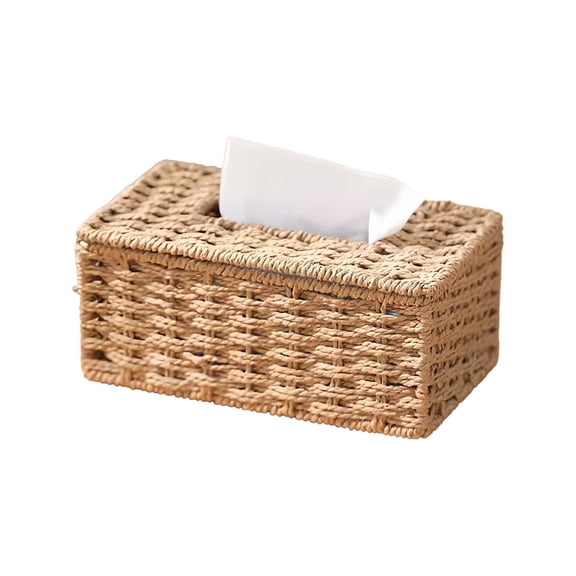 Handwoven Paper Rope Tissue Holder Multifunctional Home Decoration Storage Basket for Napkins Kitchen Countertop