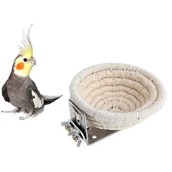 Handwoven Parrot and Set Cozy Abode Shelter with Durable Stainless Steel Standing Swing for Pet Birds