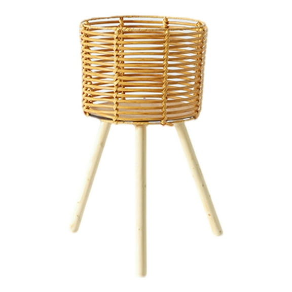 Handwoven Plant Basket Wood Rack Indoor Outdoor Planter Garden Flowerpots Storage Container for Plantable Decorations