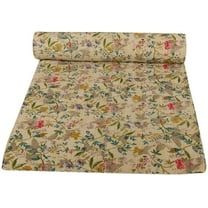 Handwoven Pure Cotton Kantha Quilt , Bedspread , Throw Blanket Size ( Queen 90" x 108" )