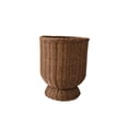 thumbnail image 1 of Handwoven Rattan Basket Planter Decorative Round Storage Container with Raised Base for Indoor Outdoor Use Home Office(1PC),Brown, 1 of 5