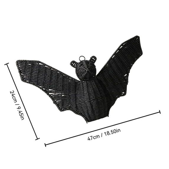 Handwoven Rattan Bat Halloween Decorations for Indoor Outdoors, Halloween Hanging Bat Ornament