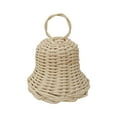 thumbnail image 1 of Handwoven Rattan Bell Christmas Wall Decoration with Pine Cones-Natural Home Decor for Indoor Christmas, 1 of 2