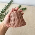 thumbnail image 1 of Handwoven Rattan Bell Christmas Wall Decoration with Pine Cones-Natural Home Decor for Indoor Christmas, 1 of 3