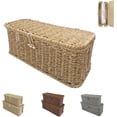 thumbnail image 1 of Handwoven Rattan Cable Management Box, Handwoven Rattan Cable Organizer, Decorative Cord Organizer for Power Strips and Chargers, Ventilated Storage Box for Home and Office, 1 of 7