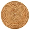 Handwoven Rattan Placemats,Round Wicker Table Mats, Natural Woven