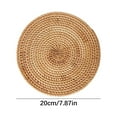thumbnail image 1 of Handwoven Rattan Placemats Set of 2 | Round Natural Wood Color Dining Table Mats | Heat-Resistant & Non-Slip | 7.87in, 7.08in, 6.29in, 3.93in, 3.14in Diameter, 1 of 6