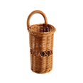thumbnail image 1 of Handwoven Rattan Wall Hanging Storage Basket,Cylindrical Open Weave Organizer for Bathroom Kitchen Entryway and Boho Home Decor,9.1 Inch, 1 of 7