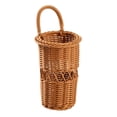 thumbnail image 1 of Handwoven Rattan Wall Hanging Storage Basket,Cylindrical Open Weave Organizer for Bathroom Kitchen Entryway and Boho Home Decor,9.1 Inch, 1 of 7