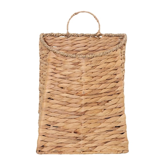 Handwoven Rectangular Seagrass Basket with Handle Versatile Storage Organizer for Home Office Laundry Use