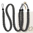 Hand Twisted Rope Handwoven Rope Curtain Tiebacks For Drapes 2 Pack Holdbacks With Hooks ...