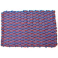 thumbnail image 1 of Handwoven Rope Door Mat Rug - Pacific Blue and Red Double Weave - MEDIUM ( 19" X 33"), 1 of 2
