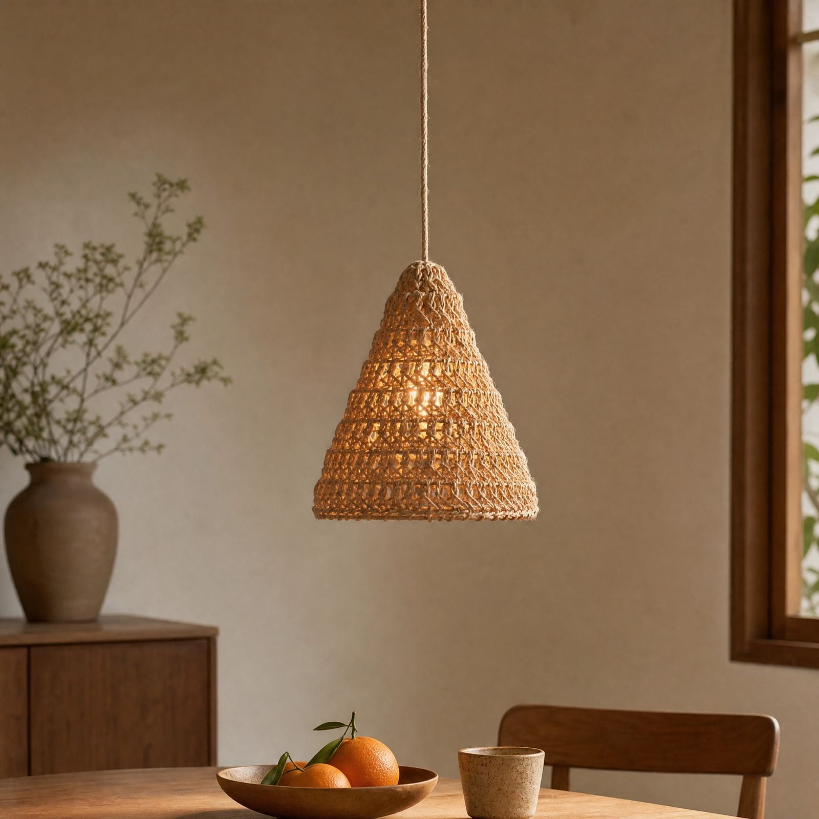 Light Fixture Rope Rustic Handwoven Rope Pendant Lampshade Rustic Hanging Light Fixture Cage for ...