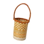 Handwoven Seagrass Basket   African Woven Storage Basket with Handle, Decorative Basket for Grocery, Picnic, Plant, Home Organizing, Natural Woven Market Bag