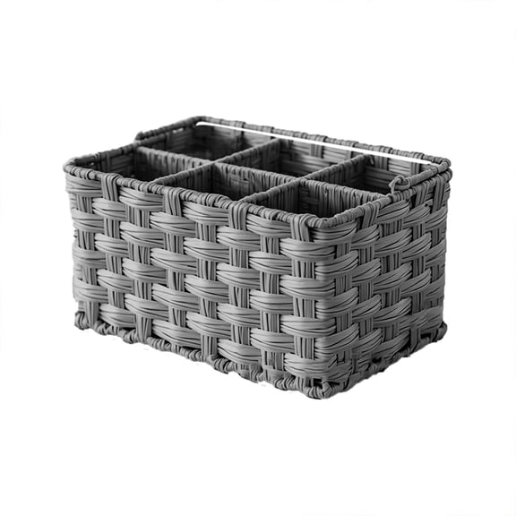 Handwoven Silverware Organizer W/Handle Shelf Storage Wicker Utensil Caddy Cutlery Holder For Party Picnic Rolling Rack Kitchen Rack over Dish Holder for Kitchen 3 Tier Oven Rack Kitchen Gadgets for