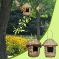 thumbnail image 1 of Handwoven Straw Bird House | Natural Grass Fiber | Warm & Cozy Shelter for Birds | Hanging Rope for Easy Installation | Outdoor & Indoor Use | Ideal for Gardens & Cages | 1pc | Bird Decorations, 1 of 4
