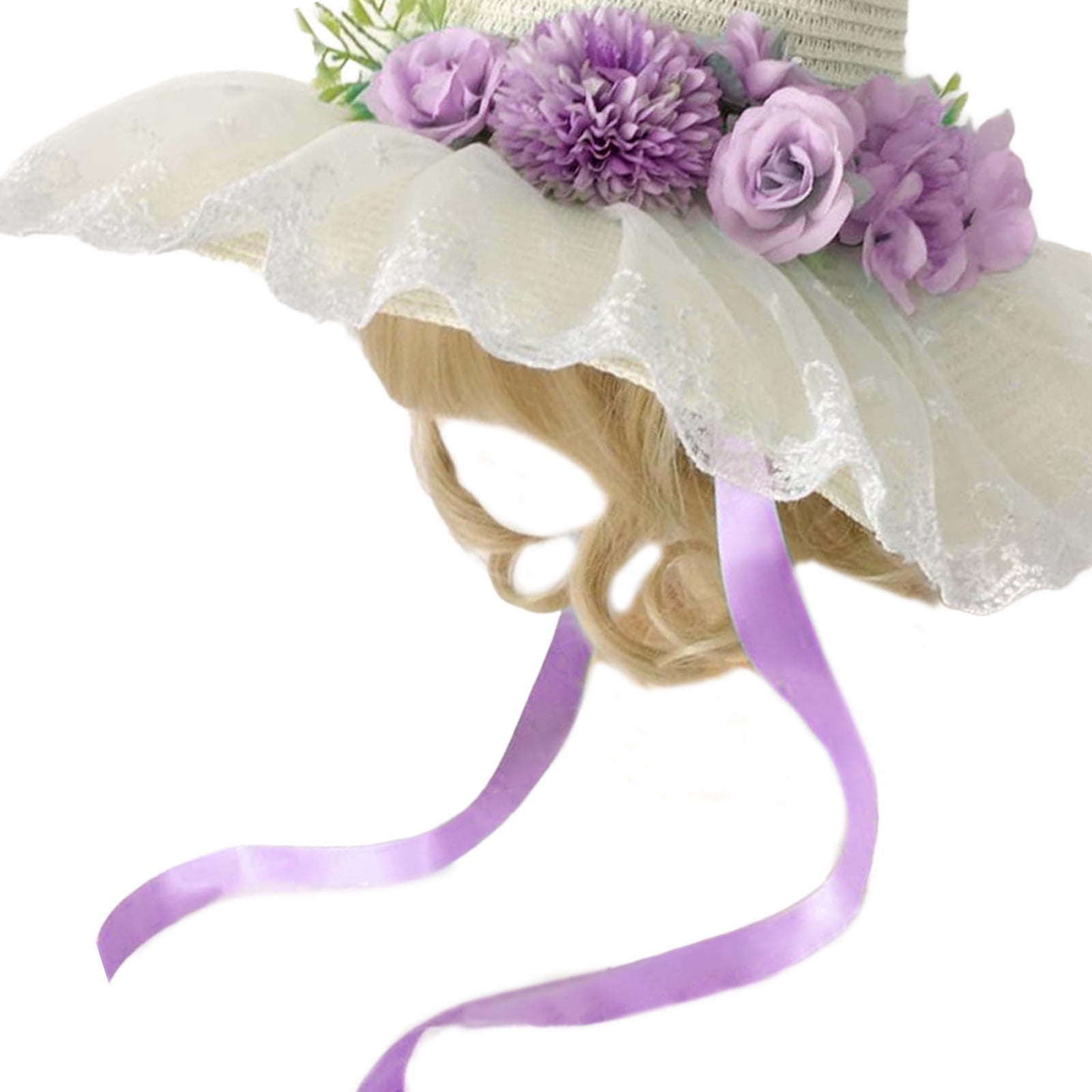 Handwoven Straw Hat Women Teaparty Victorian Hat Bonnet Hat Outdoor Camping Hat Women Travel Hat Headdress