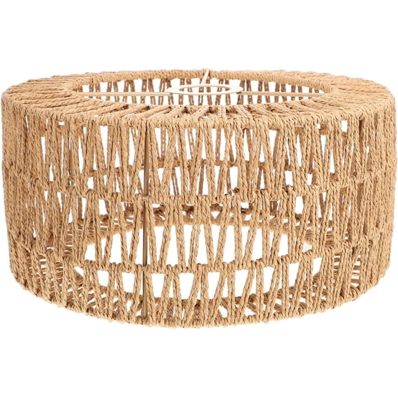 Handwoven Straw Rope Lampshade, 12 x 6 Inch Rustic Rope Ceiling E27 Lampshade Woven Pendant Cover for Tea Room, Bar, Inn Decor