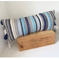 thumbnail image 1 of Handwoven Textured Blue Stripe Pillow, 1 of 2
