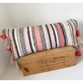 thumbnail image 1 of Handwoven Textured Coral Stripe Pillow, 1 of 1