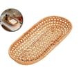 thumbnail image 1 of Handwoven Utensil Basket, Small Rattan Bread Basket, Handwoven Narrow Baskets for Storing Flatware, Snack, Fruits at Home or Party, 1 of 4