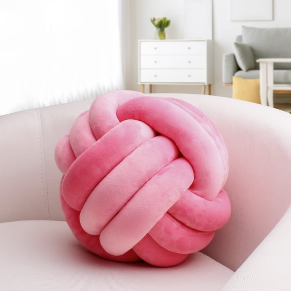 Handwoven Velvet Knot Ball Pillow - Luxurious Three-Strand Rope Cushion for Sofa, Bay Window & Bed Headrest, Living Room Decor