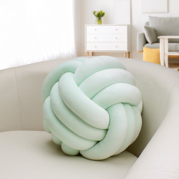 Handwoven Velvet Knot Ball Pillow - Luxurious Three-Strand Rope Cushion for Sofa, Bay Window & Bed Headrest, Living Room Decor