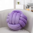 thumbnail image 1 of ‌Handwoven Velvet Knot Ball Pillow - Luxurious Three-Strand Rope Cushion for Sofa, Bay Window & Bed Headrest, Living Room Decor, 1 of 8