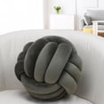 thumbnail image 1 of ‌Handwoven Velvet Knot Ball Pillow - Luxurious Three-Strand Rope Cushion for Sofa, Bay Window & Bed Headrest, Living Room Decor, 1 of 9