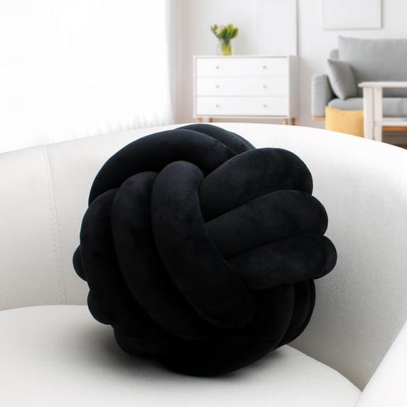 Handwoven Velvet Knot Ball Pillow - Luxurious Three-Strand Rope Cushion for Sofa, Bay Window & Bed Headrest, Living Room Decor