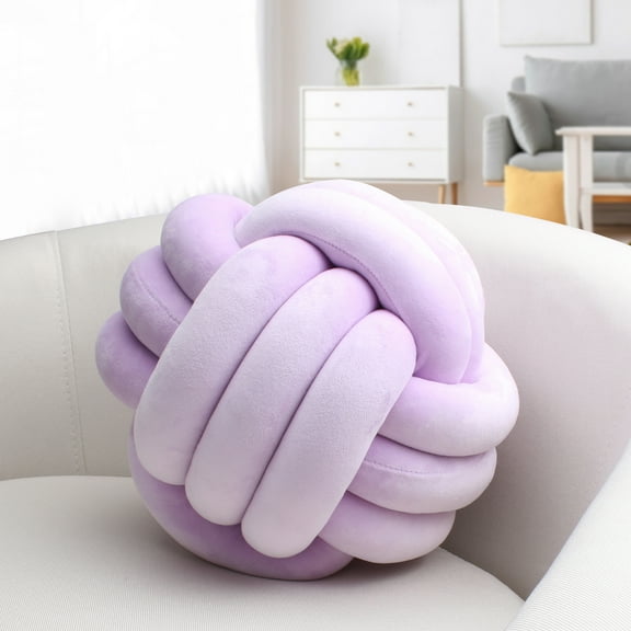 Handwoven Velvet Knot Ball Pillow - Luxurious Three-Strand Rope Cushion for Sofa, Bay Window & Bed Headrest, Living Room Decor