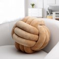 thumbnail image 1 of ‌Handwoven Velvet Knot Ball Pillow - Luxurious Three-Strand Rope Cushion for Sofa, Bay Window & Bed Headrest, Living Room Decor, 1 of 6