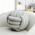 thumbnail image 1 of ‌Handwoven Velvet Knot Ball Pillow - Luxurious Three-Strand Rope Cushion for Sofa, Bay Window & Bed Headrest, Living Room Decor, 1 of 8