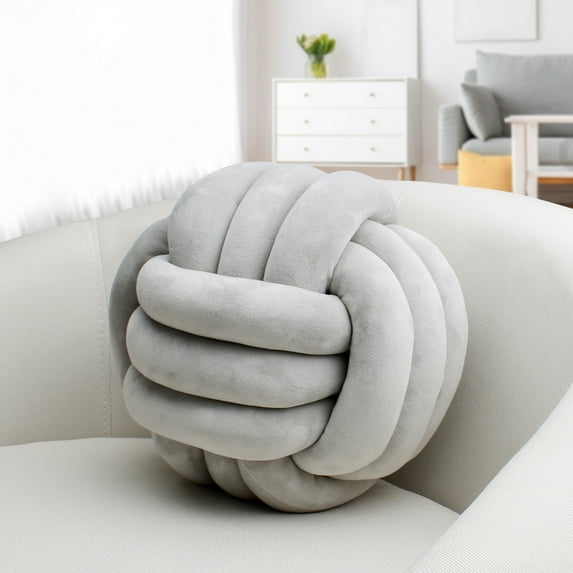 Handwoven Velvet Knot Ball Pillow - Luxurious Three-Strand Rope Cushion for Sofa, Bay Window & Bed Headrest, Living Room Decor