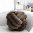 thumbnail image 1 of ‌Handwoven Velvet Knot Ball Pillow - Luxurious Three-Strand Rope Cushion for Sofa, Bay Window & Bed Headrest, Living Room Decor, 1 of 9