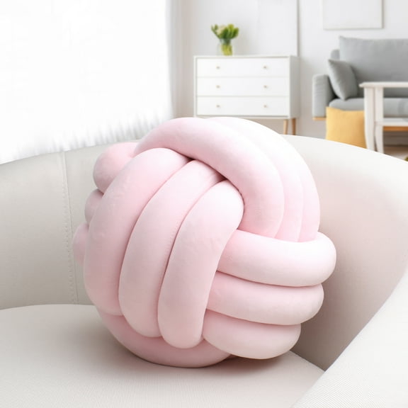 ‌Handwoven Velvet Knot Ball Pillow - Luxurious Three-Strand Rope Cushion for Sofa, Bay Window & Bed Headrest, Living Room Decor