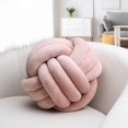 thumbnail image 1 of ‌Handwoven Velvet Knot Ball Pillow - Luxurious Three-Strand Rope Cushion for Sofa, Bay Window & Bed Headrest, Living Room Decor, 1 of 9