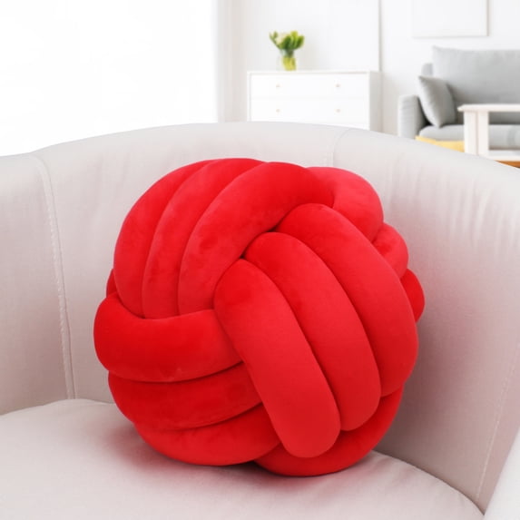Handwoven Velvet Knot Ball Pillow - Luxurious Three-Strand Rope Cushion for Sofa, Bay Window & Bed Headrest, Living Room Decor